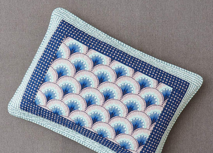 DaDa Bedding Mediterranean Minty Blue Cotton Patchwork Bedspread Set - Mid Century Nautical Breezy Ocean Waves Sea Shell - Navy Lavender Bright Colorful Coverlet Bedding - Queen - 3-Pieces