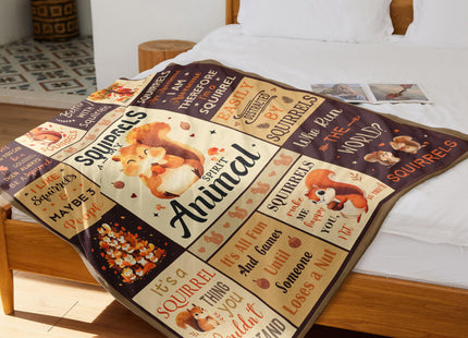 Punofell Squirrel Gifts for Women/Men/Boys/Girls, Unique Squirrel Lovers Themed Blanket Accessories/Stuff for Kids, Cute Squirrel Things Soft Throw 50" x 60"