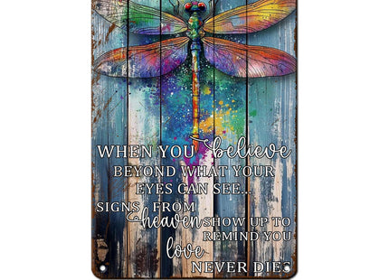 Dragonfly Wall Decor Dragonfly Decor for Home Quote Metal Sign 8x12 Inch