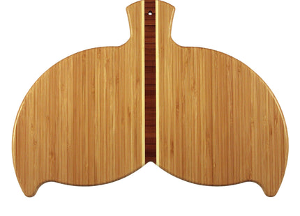 Totally Bamboo Whale Tail Shaped Bamboo Serving and Cutting Board, 14-1/2" x 10-1/2"