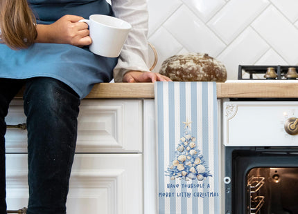 Mcehtle Blue Coastal Beach Christmas Tree Kitchen Towels, Coastal Beach Christmas Decor Hand Towel for Bathroom Kitchen Decor, Xmas Seashell Tree Decorative Tea Towels Dish Towel 16x24 Inch