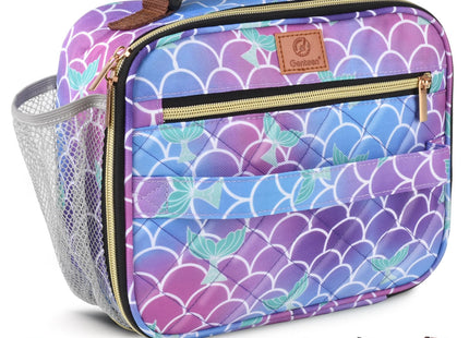 Genteen Lunch Box for Kids, Boys - Insulated Small LunchBox Reusable, Zip Closure & Buckle Handle, Portable Cooler for Work, School, Travel (Mermaid)