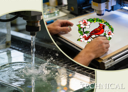 Cardinal Stained Glass Suncatchers Window Hanging, Cardinal Suncatchers for Windows Hanging, Suncatcher for Wife/Mom/Women (Bird & Flower)