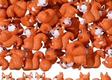 Suzile 50 Pcs Mini Squirrel Figures Tiny Resin Squirrel Statue, Lively