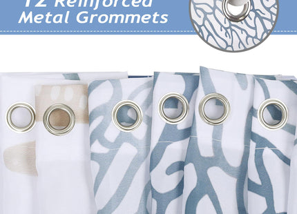 Bonhause Nautical Coastal Shower Curtain, 72x72 Inch, Waterproof Polyester