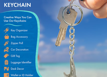 Big Blue by Roland St John Turtle Keychain for Men and Women - Sea Turtle Charm Gift for Turtle Lovers Turtle Keyring Turtle Key Fob Sea Life Key Chain Gifts for Scuba Divers Turtle Lanyard
