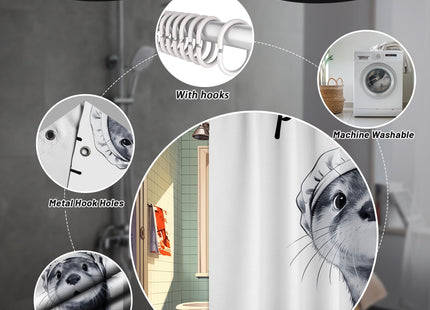 puuiui Funny Otter Shower Curtain Unique, 60x72 Inchs