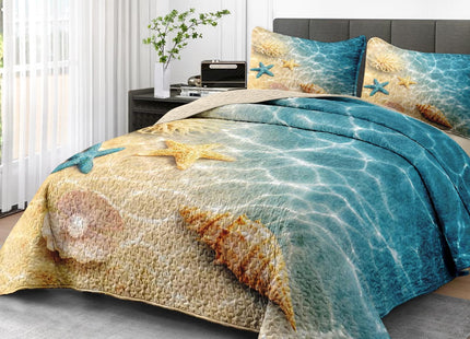 Pamnest Queen Quilt Set, 3 Pieces Summer Beach Bedding, Bedspread
