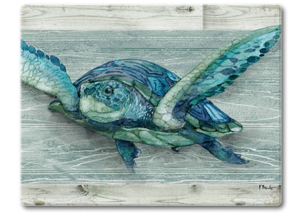 CounterArt Sea Turtle 3mm Tempered Glass Cutting Board