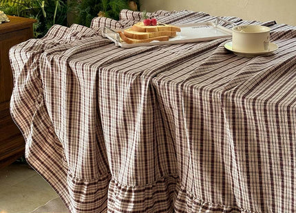 NSNLGSGC Mocha Plaid Gingham Tablecloth Rectangle 52"x70"