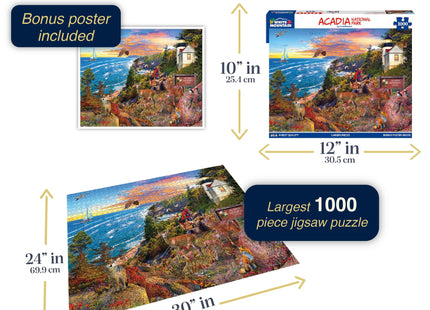 White Mountain 1000 Piece Jigsaw Puzzle, Acadia National Park