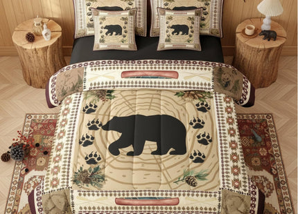 Erosebridal Bear 7 Piece Comforter Set Queen Rustic Cabin Decor Bedding