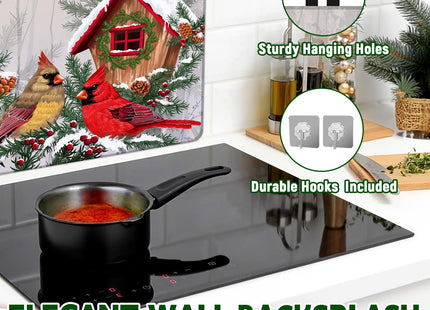 Christmas Stove Top Cover for Electric Stove 28 "x 20 ", Xmas Cardinal Bird Heat Resistant Glass Top Stove Cover Protector, Glass Cooktop Covers, Kitchen Flat Electric Stove Top Covers