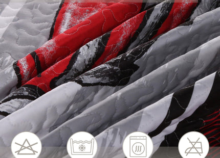 Virah Bella 3 Piece King Cabin Quilt Bedding Set - Farm Life - Red & Black Plaid - Rustic Country Reversible Patchwork Comforter Set with Decorative Pillow Shams