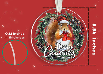 Acrylic Squirrel Christmas Ornaments - Xmas Gifts for Squirrel Lovers