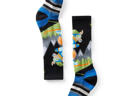 Smartwool Unisex Kids Wintersport Full Cushion Mountain Moose Pattern Over the Calf Socks (Toddler/Little Kid/Big Kid) Black Large