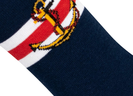 Mysocks Mens Multi Design Crew Socks Nautical Anchor Navy