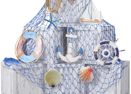JellyArch 18 Pcs Nautical Party Decor Treasure Chest set, Blue, Nautical