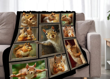Quorin Squirrel Blanket, Cute Squirrel Throw Blanket Animal Gifts 60"X50"