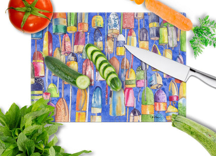 Caroline's Treasures 8723LCB Lobster Bouys Glass Cutting Board Large Decorative Tempered Glass Kitchen Cutting and Serving Board Large Size Chopping Board