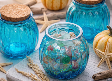 Vesici Glass Pumpkin Candy Jars with Lid, Halloween Autumn