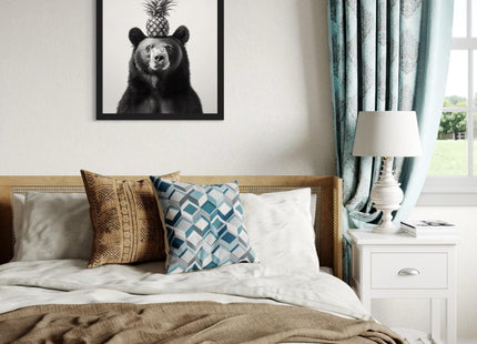 aj decor Bear Kitchen Unframed Wall Art Print Poster, Black and White Animal Dining Room Restaurant Chef Farmhouse Food Painting 226 (Bear, 24 x 36 inches, Unframed)