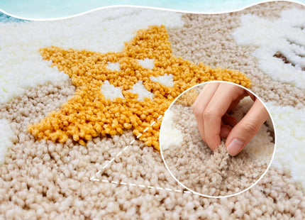 Soft and Absorbent Beach Bathroom Rug, Ocean Rug Non-Slip Backing, Decor for Bathroom Kitchen Entryway, Blue Sea Beach Starfish Shell Bath Decor（20 * 32inch）