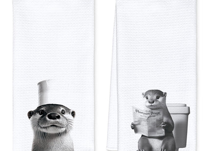 JFFTLL Otter Gifts Bathroom Hand Towels, Otter Decor, Funny Decorative Hand Towels for Bathroom, 16x24 Inch Set of 2