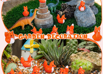 Geelin 50 Pcs Mini Resin Fox Bulk Small Fox Birthday Decorations to Hide
