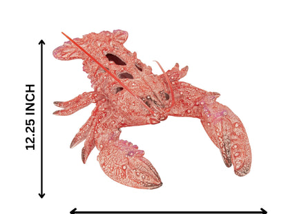 Red Lobster Statue Figurine - Ocean Decor Beach House Accent - Coral Reef Coastal Nautical Tabletop Decor (12.25" x 8.25")