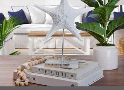 Elements White Starfish Resin Figurine with Stand - 11.4 x 14.7 Inch
