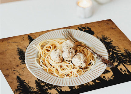 Rustic Bear Placemats Set of 4, Farmhouse Cabin Lodge Table Mats 12x18 Inch
