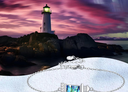 ONEFINITY Lighthouse Bracelet For Women Sterling Silver Lighthouse Pendant Bracelet Abalone Shell Birthday Jewelry Gift For Lover