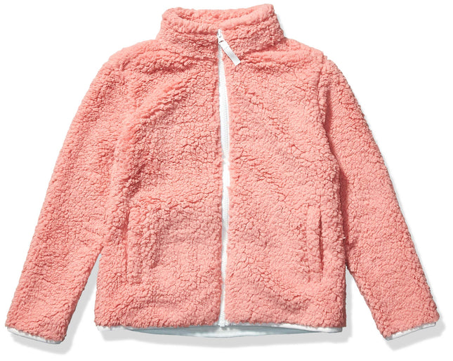 Amazon Essentials Toddler Girls' Sherpa Fleece Full-Zip Jacket, Fleece Lined, Mauve, 3T