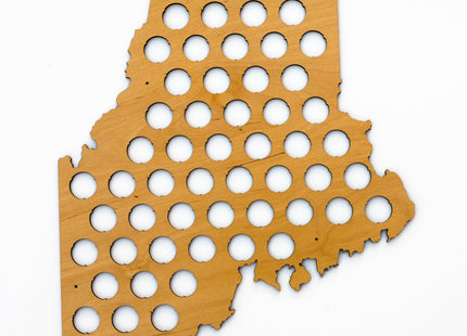 All 50 States Beer Cap Map - Maine Beer Cap Map ME - Semi-glossy Maple Wood - Skyline Workshop - Great Christmas gift!