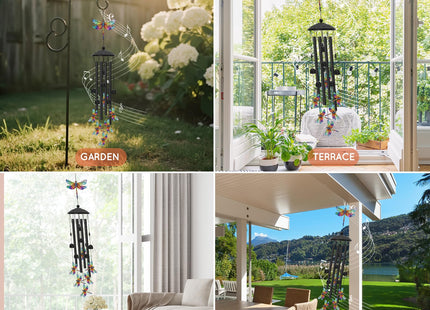 Hoemwarm Colorful Dragonfly Wind Chimes Dragonfly Gifts for Women