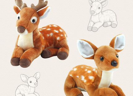 JUSTQUNSEEN Realistic Deer Stuffed Animals,10 Inch Female Stuffed Deer Plush Toy,Lying Position Brown Deer Wild Animals,Soft Cuddly Toys Decoration for Christmas Birthday
