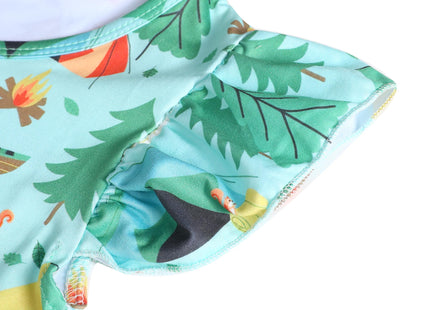 Toddler Girls Campfire Dresses Ruffle Bottom Flutter Sleeve Apparel 4-5T