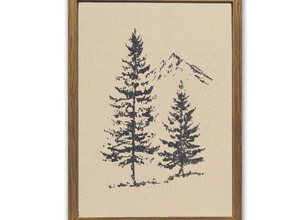 Pine Tree Wall Art Minimalist Mountain Nature Canvas Print Cabin Wall Decor