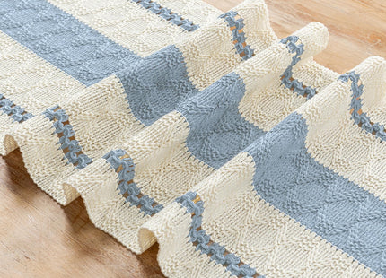 Fancy Homi Light Blue Table Runner 72 Inches Long Boho Macrame Coastal Blue Table Runner for Home Decor, Farmhouse Table Runners with Tassels for Party Rustic Bridal Shower Dining Decor 12x72 Inches