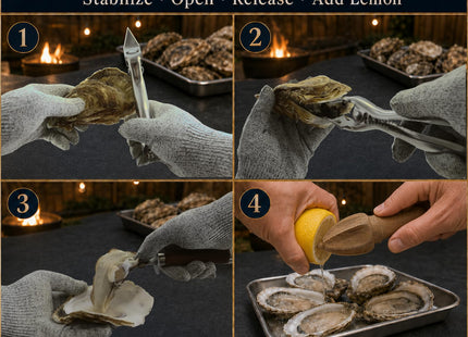 Oyster Shucking Knife Set, Plier + Knife + Level 5 Gloves + Citrus Press