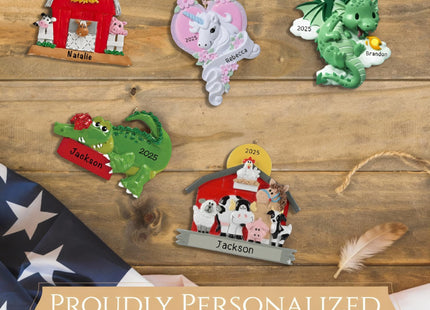Personalized Fox Ornament 2026 for Girls & Boys, Festive Fox