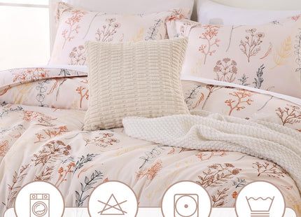 Yibeizi Printed Christmas Comforter Set King Size, 3 Piece Forest Reindeer Tree Comforter with Pillow Shams, Lightweight All Season Washable