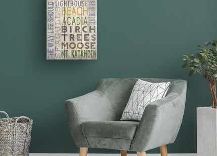 Wrapped Canvas Wall Art - Lantern Press 'Maine' Wall Art for Living Room, Bedroom, or Office Décor - 16x24