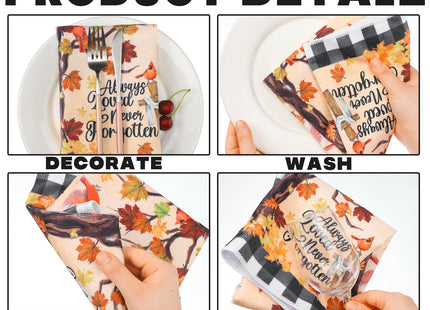 Oudain 6 Pcs Fall Kitchen Towels Set Autumn Pumpkin Maple Dish Towels
