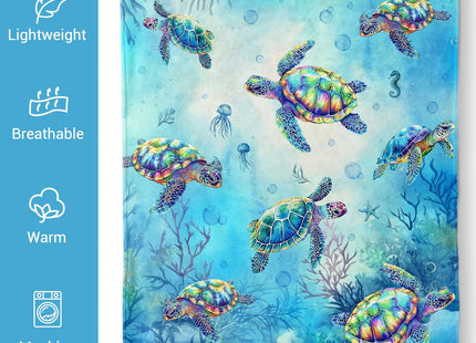 Pertos Turtle Gifts Blanket Sea Turtle Throw Blanket