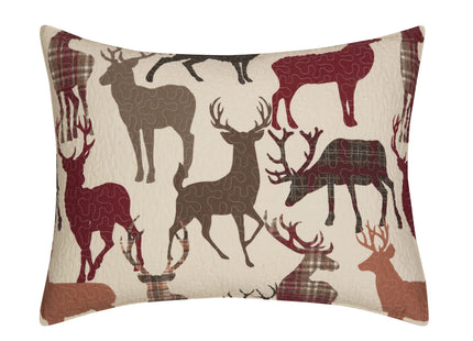 C&F Home Colton Tan Lodge Rustic Cabin Deer Cotton 3 Piece King Machine Washable Reversible Quilt Set King 3 Piece Set Tan