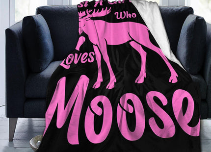 Moose Fleece Throw Blanket Wildlife Theme Blankets Gift Room Decor 40"x50"