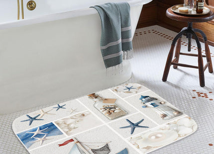 Final Friday Beach Nautical Ocean Animals Bath Rugs Non Slip Shower Mat Bathroom Decor Door Rug (16x24 inches, Animals Coral) Blue