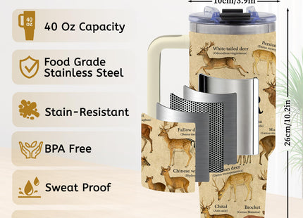 TNASURHUS 40oz Tumbler with Handle, Deer Gifts for Men Dad Boyfriend